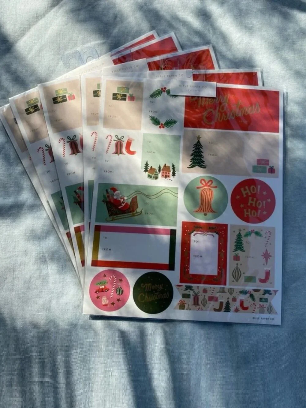 NWT Rifle Paper Company gift stickers Christmas cards tissue paper gift bag lot